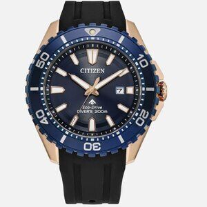 Citizen Men 's Sea Calendar Eco-Drive Black Polyurethane Watch 45 MM